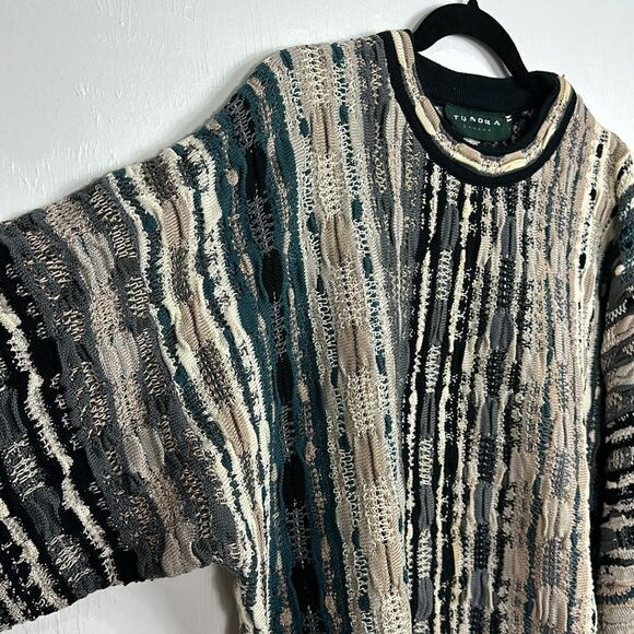 Tundra Canada Vintage Sweater Coogi-like 3D Knit Crew Pullover Size XL - Picture 2 of 8